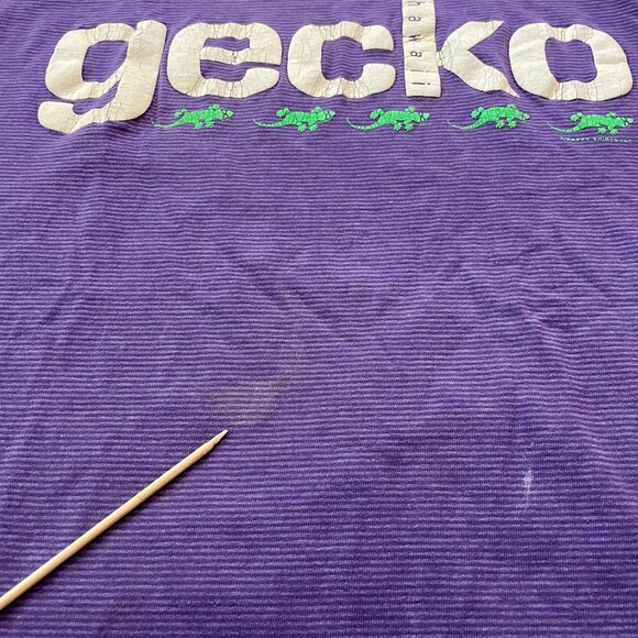 Vintage 80s 90s Gecko Hawaii Purple T-shirt Size L - Picture 7 of 9